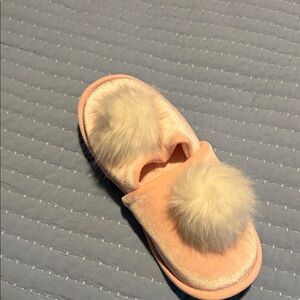 Pink Slippers with Black Sole